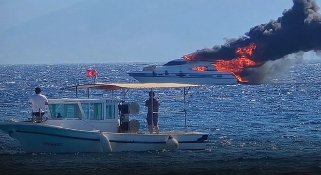 Çeşme Dalyan da Motoryat alev alev yandı!