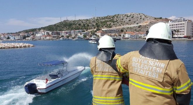 Çeşme Marina’da başarılı yangın tatbikatı