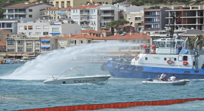 Çeşme Marina da başarılı yangın tatbikatı