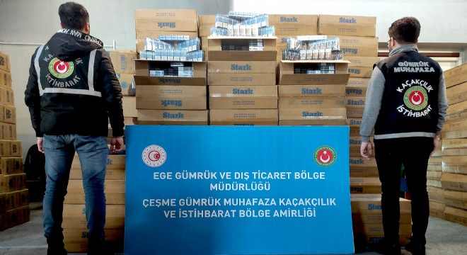 Çeşme tarihinin en büyük kaçak sigara operasyonu