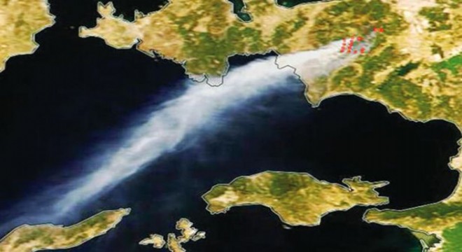 İzmir deki yangın NASA tarafından görüntülendi