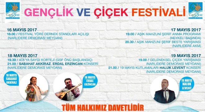 Narlıdere Belediyesi Gençlik ve Çiçek Festivali başlıyor