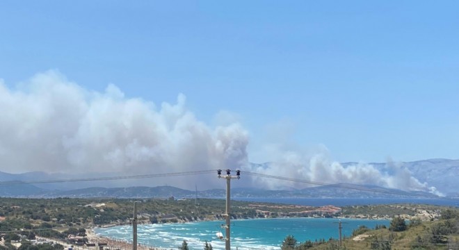 Sakız Adası nda büyük yangın!