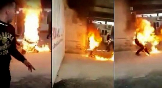 Suriyeli sığınmacı kendini yaktı!