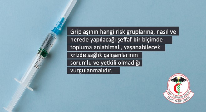 İzmir Tabip Odası Grip Aşısı uyarısı