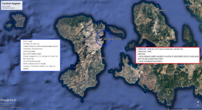 Türkiye den Sakız Adası için yeni NAVTEX!