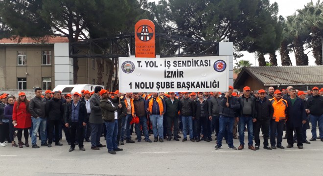 Yol işçilerinden kadro eylemi