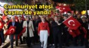 Vatandaşlar ve protokol marşlar eşliğinde yürüdü